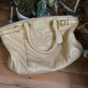 Coach gold two trap hobo bag
